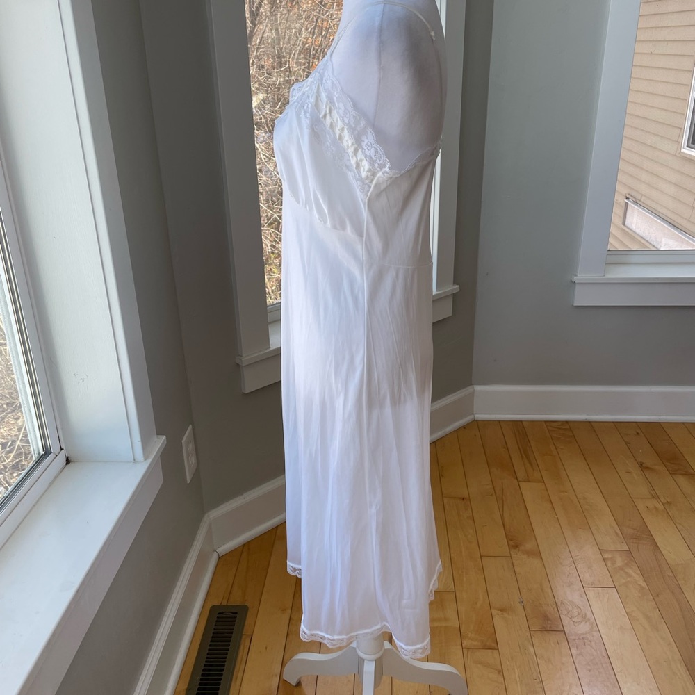 Vintage Met Lin White Lace Chemise Nightgown Slip Dress Size 36 Medium - Picture 2 of 12